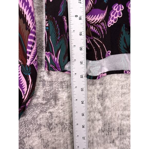 Rhode Blouse Small Womens Mock Neck Tropical Floral Top - Picture 6 of 7